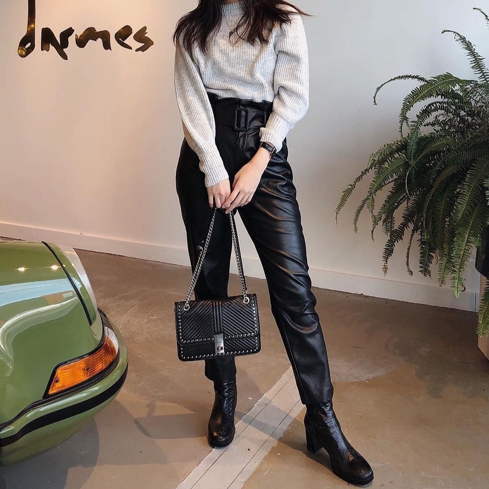 H&M Faux Leather Trousers